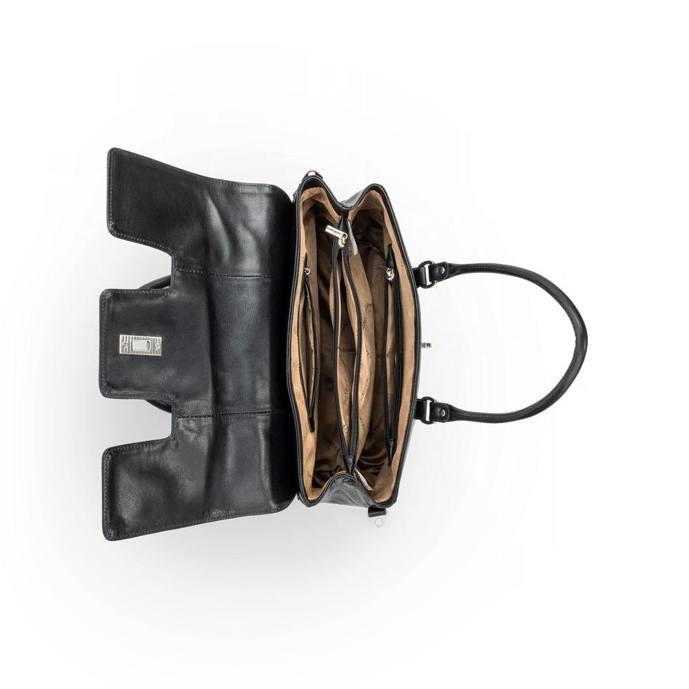 Stor Satchel bag i skinn