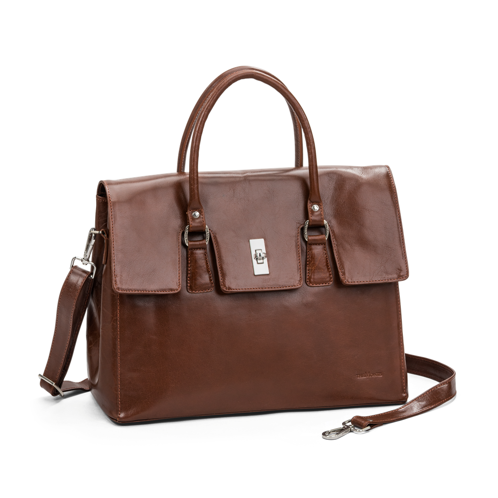 Stor Satchel bag i skinn