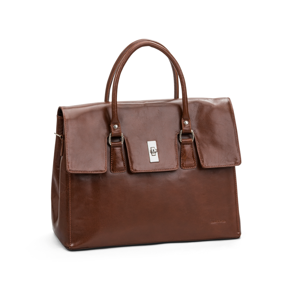 Stor Satchel bag i skinn