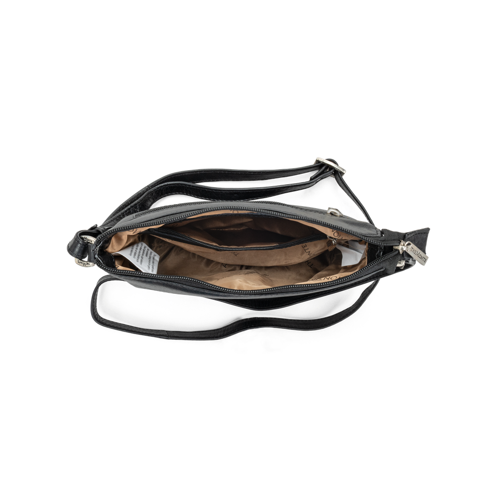 Crossbody axelväska i skinn