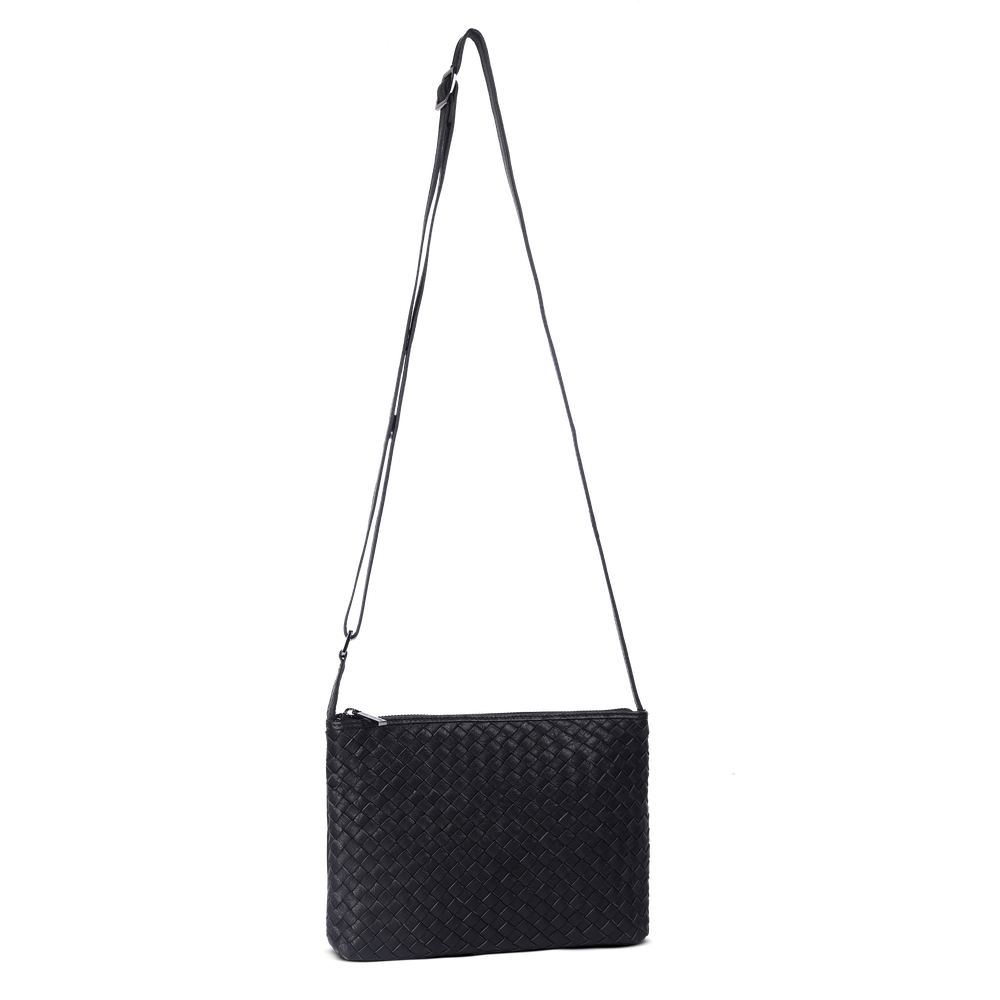 Crossbody-väska medium horizontal i skinn