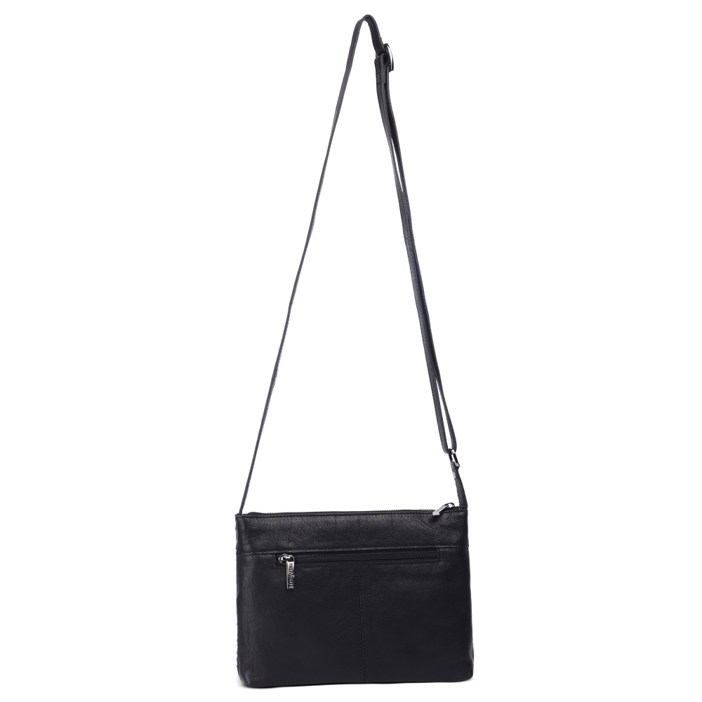 Crossbody-väska medium horizontal i skinn