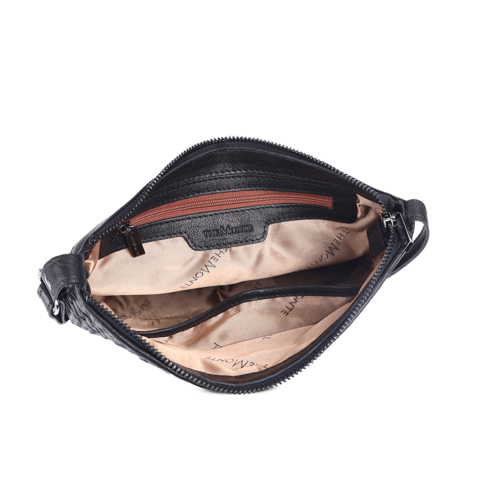 Crossbody-väska medium horizontal i skinn
