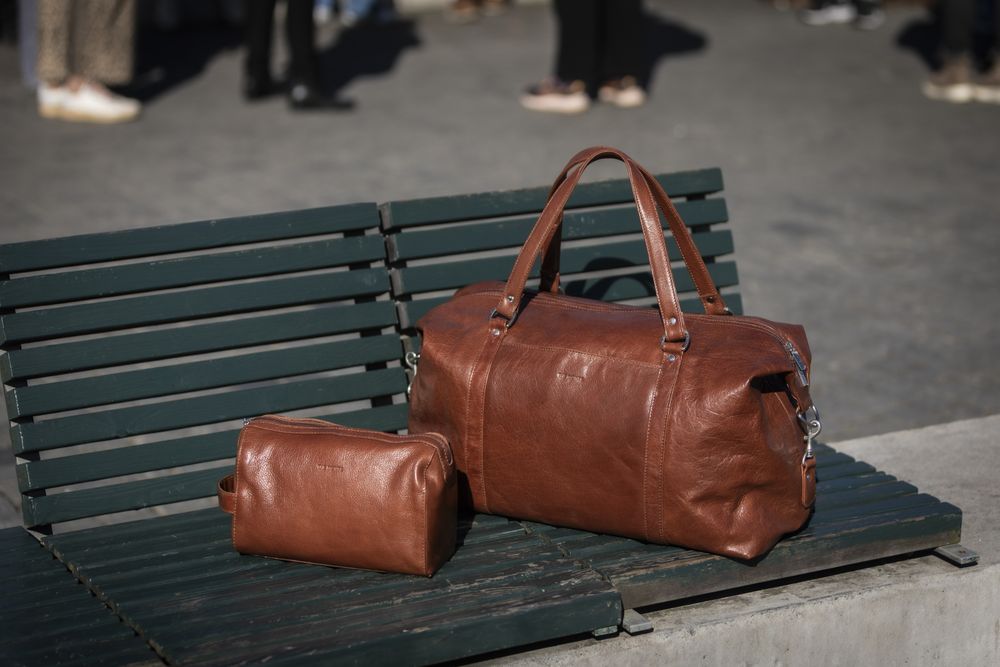 Weekend bag i skinn
