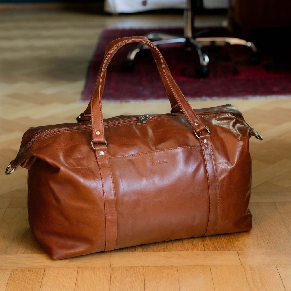 Weekend bag i skinn, 28 L