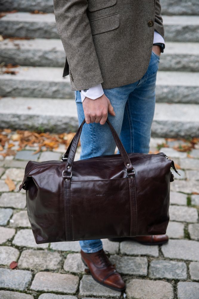 Weekend bag i skinn