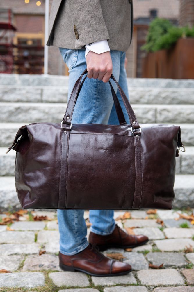 Weekend bag i skinn