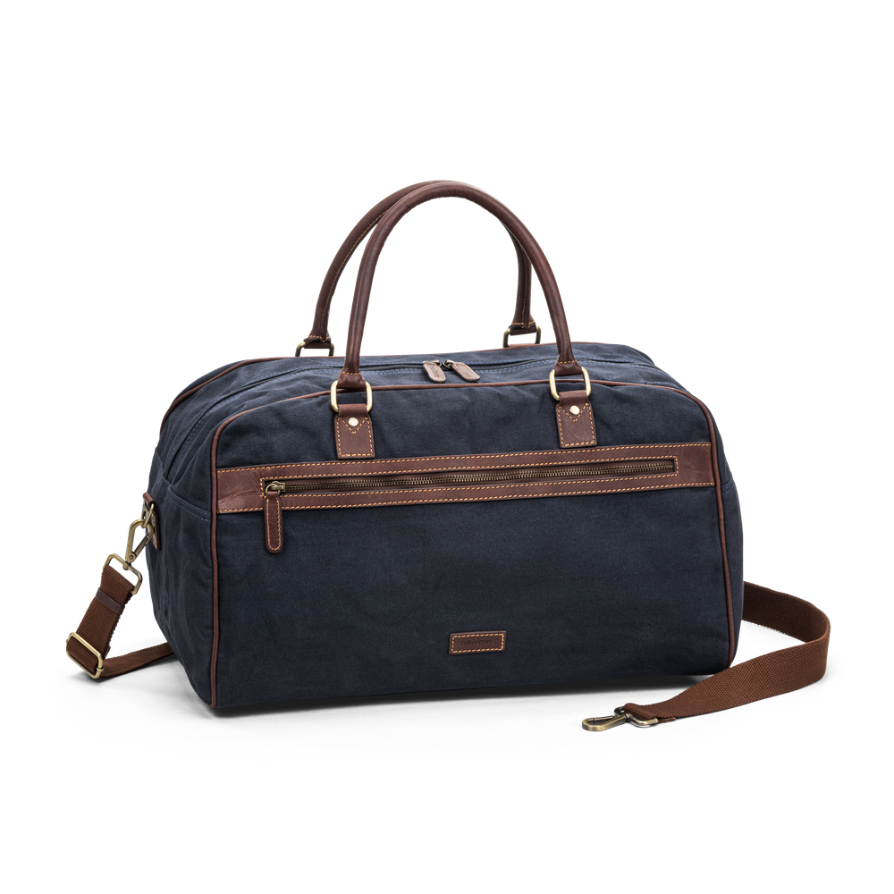 Weekend bag i canvas och skinn