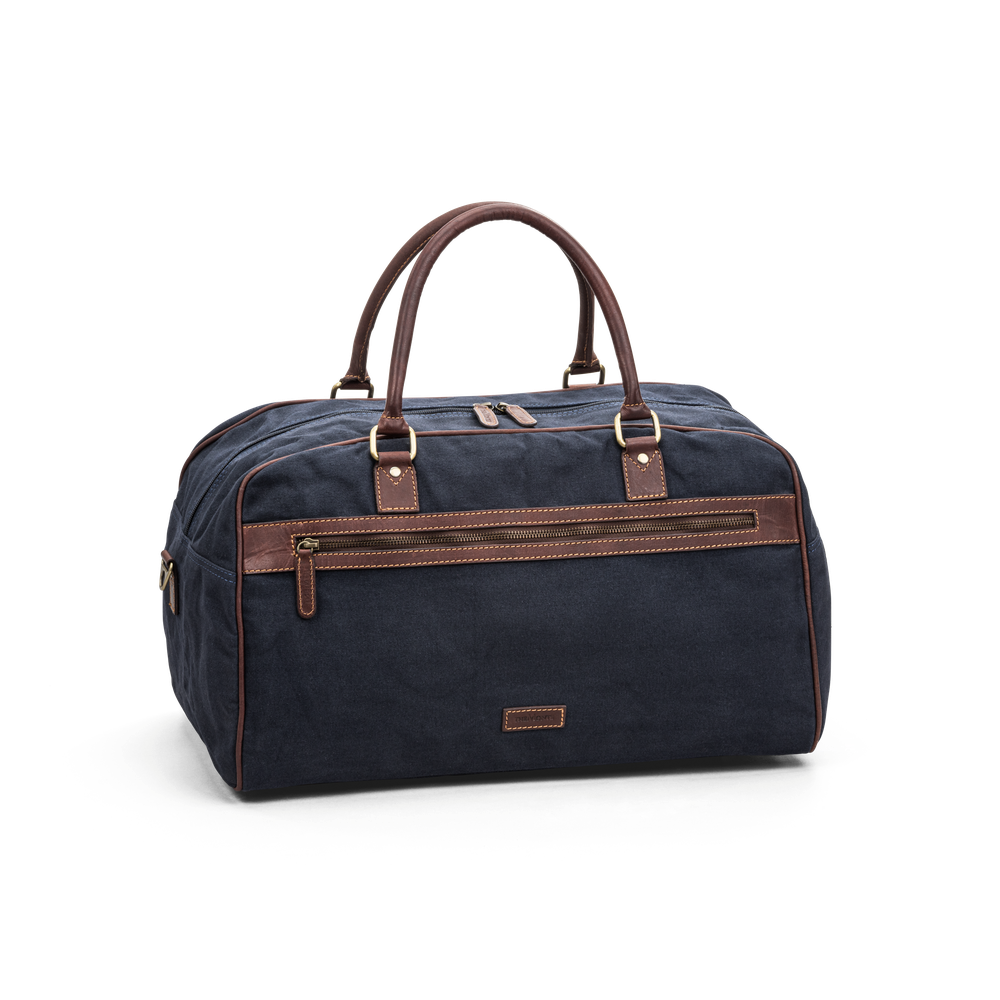 Weekend bag i canvas och skinn