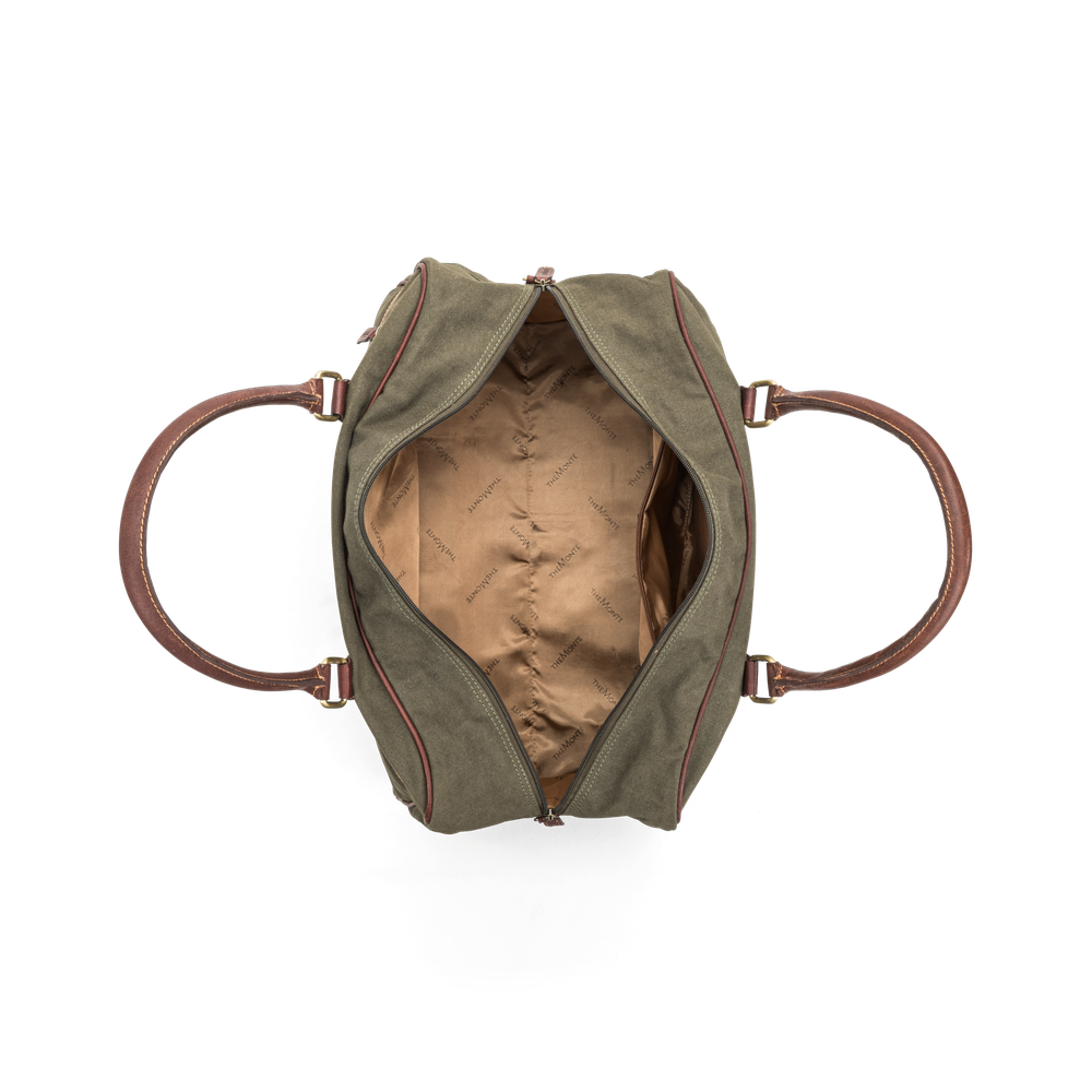 Weekendbag i canvas och skinn