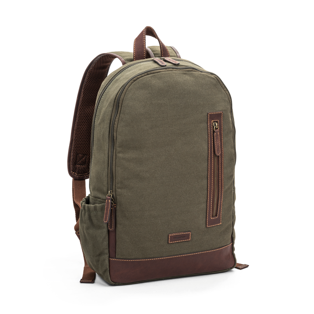 Ryggsäck 15,4” i canvas och skinn