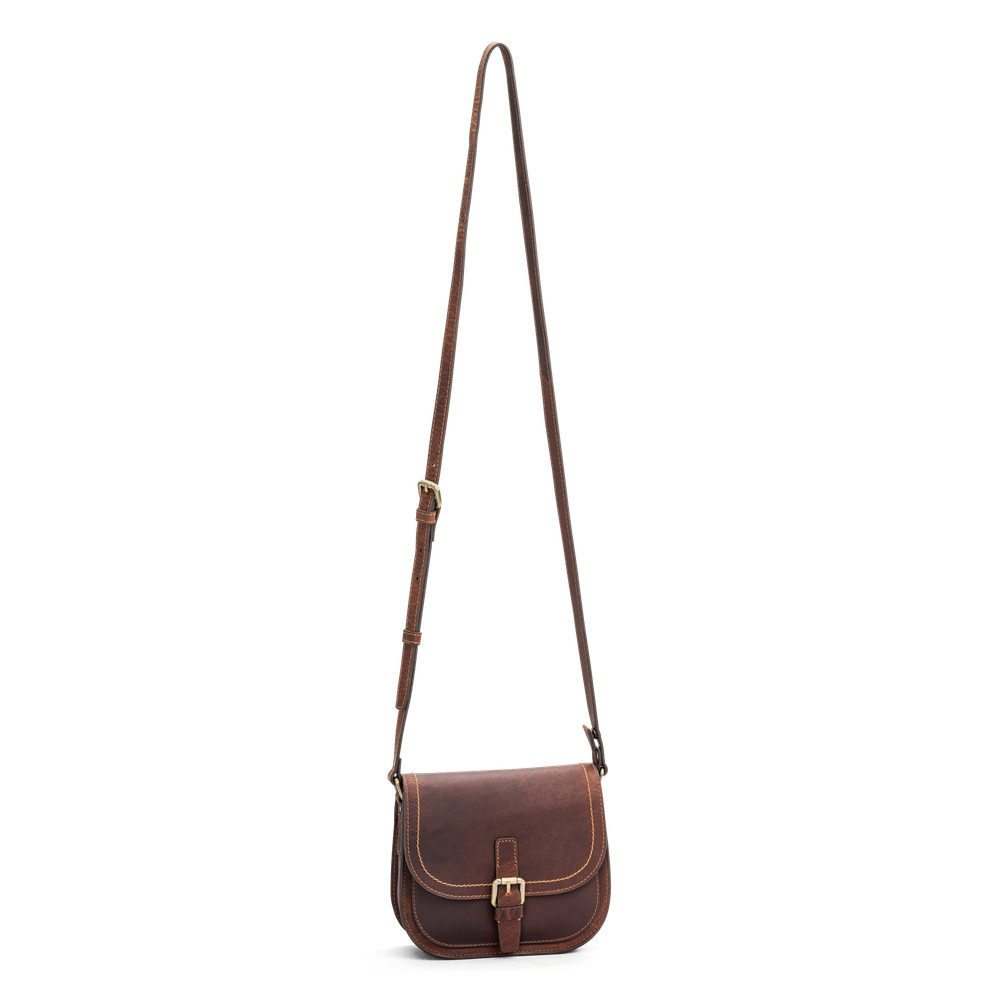 Flap bag small i skinn