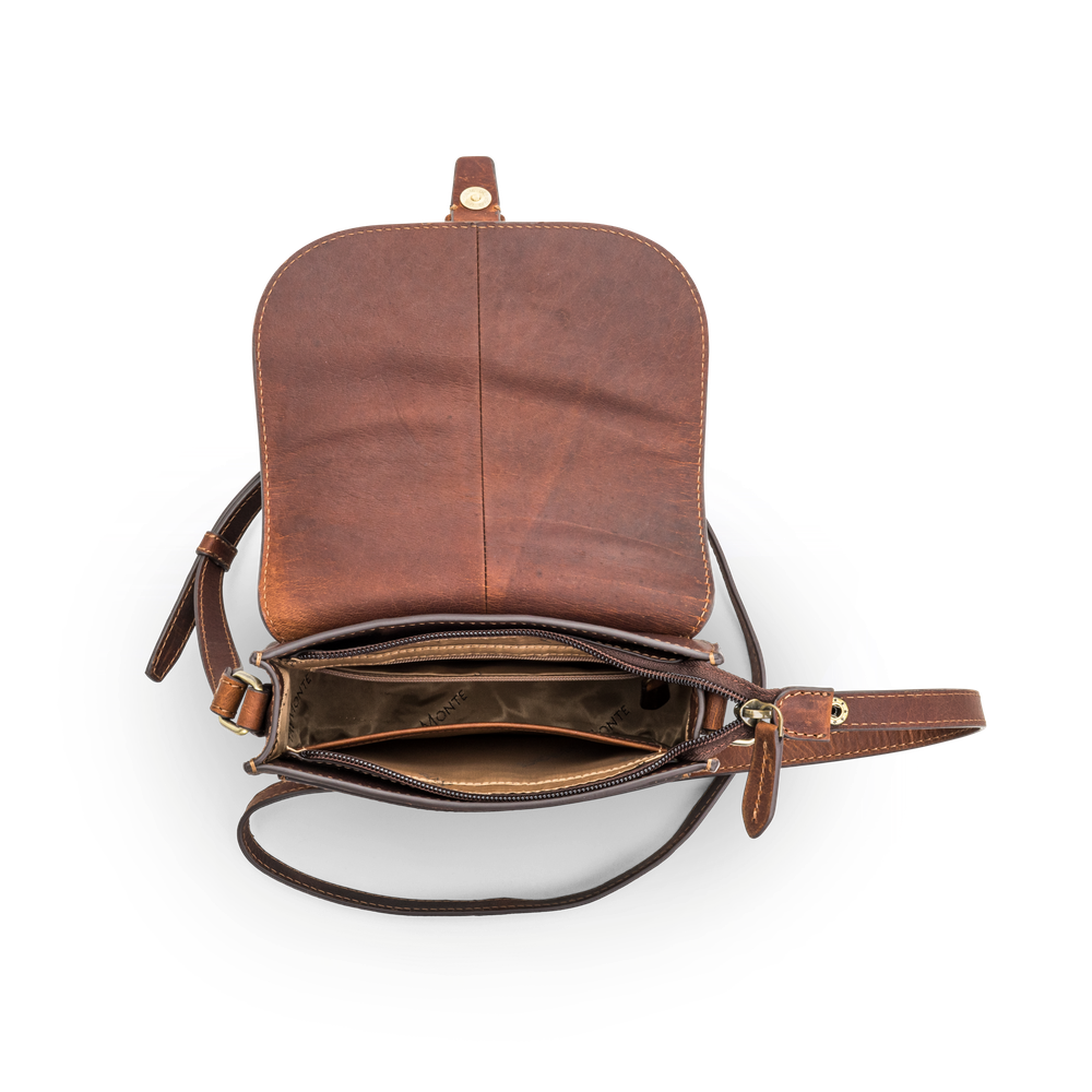 Flap bag small i skinn