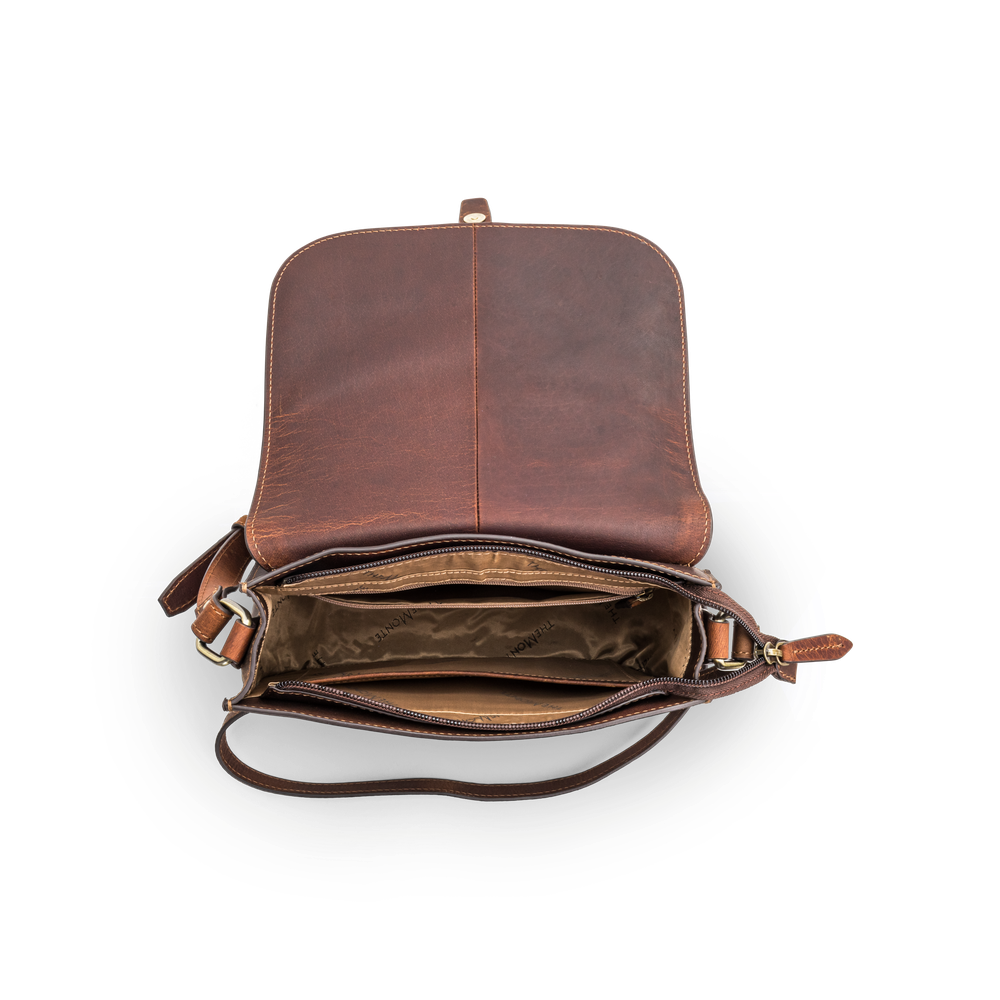 Flap bag medium i skinn