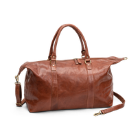 Weekend bag i skinn Cognac