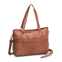 Väska tote bag 14" i skinn Brun