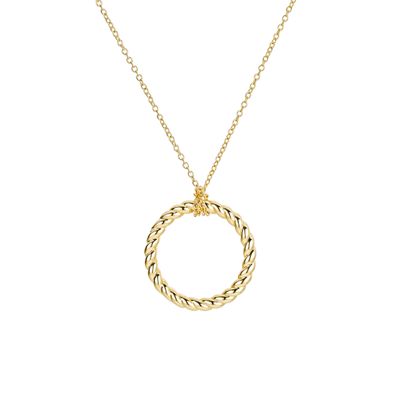 Golden Twist Circle Necklace
