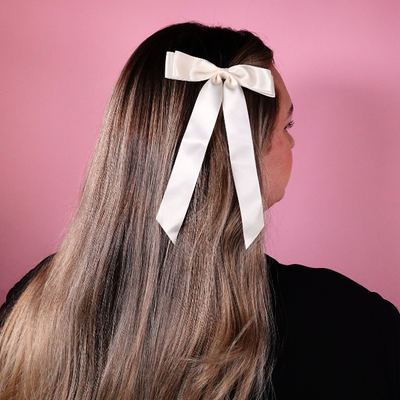 Long Bow Hair Clip Long Bow Hair Clip Cream