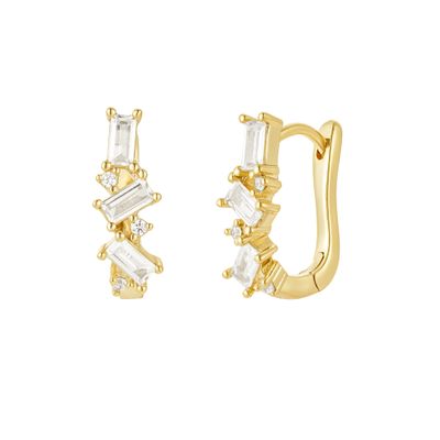 Sparkle Elegance Huggie Hoops Clear