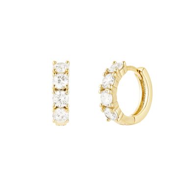 Timeless Sparkle Huggie Hoops Gold