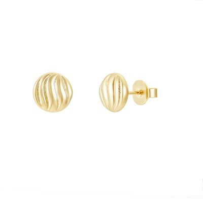 Wavey Dome Earrings Gold