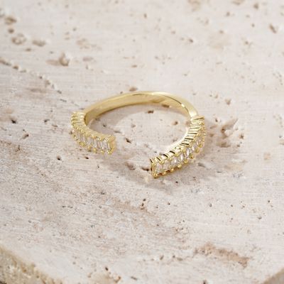 Sparkling Bars Ring Gold