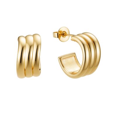Curved Earrings Gold