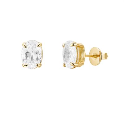 Oval Stud Earrings Gold