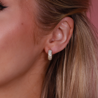 Bold Bling Huggie Hoops Gold