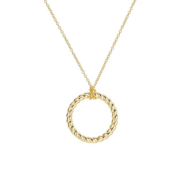 Golden Twist Circle Necklace