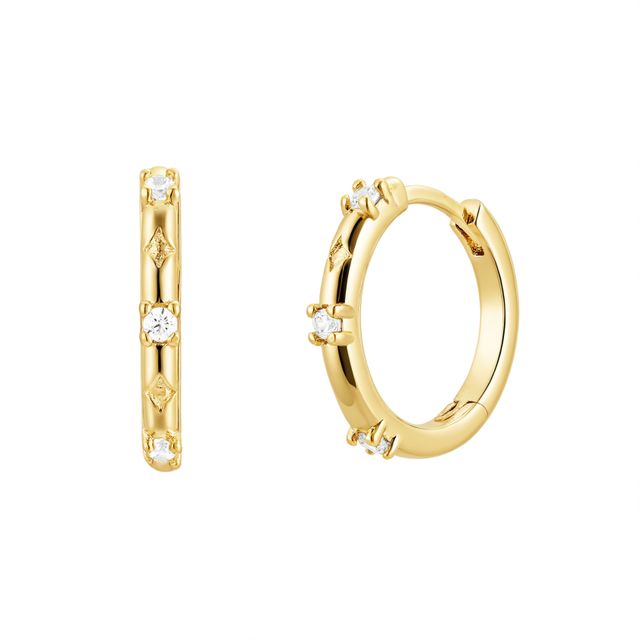Basic Sparkle Huggie Hoops