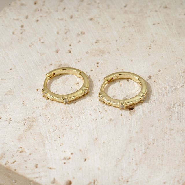 Basic Sparkle Huggie Hoops
