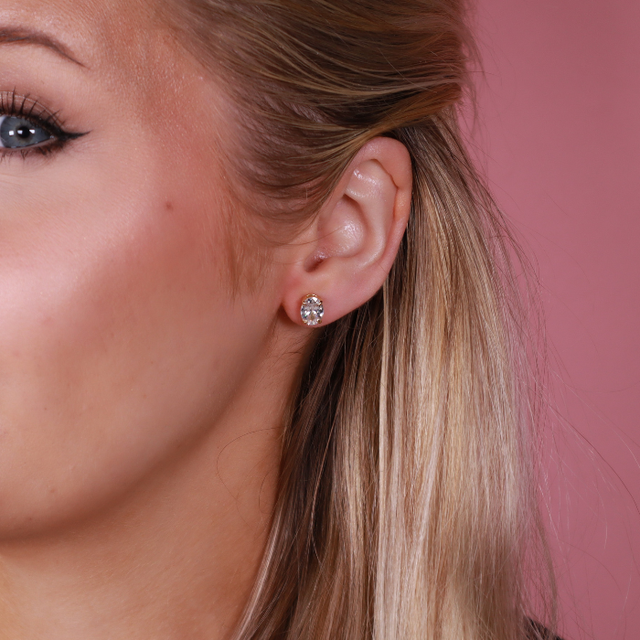 Oval Stud Earrings