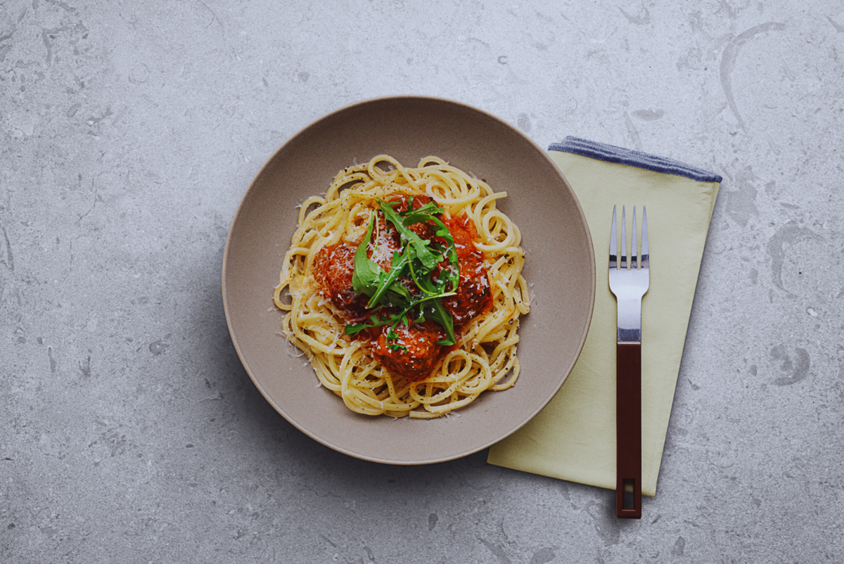 Spaghetti och köttbullar från Urban Deli