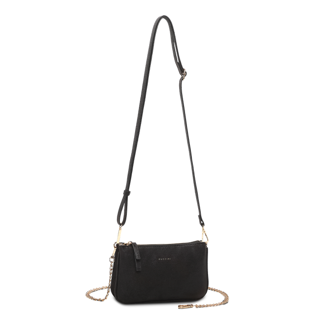 Clutch i crossbodymodell – Martina Svart mønster