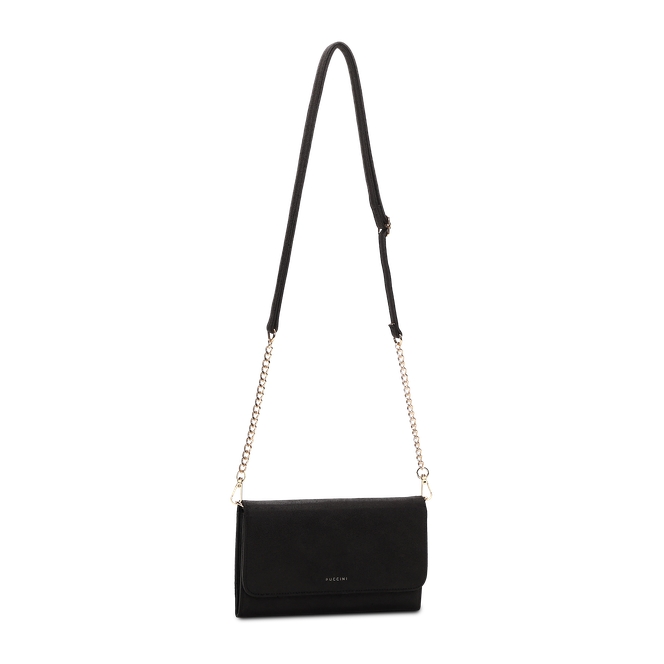 Clutch i crossbodymodell – Martina Svart mønster
