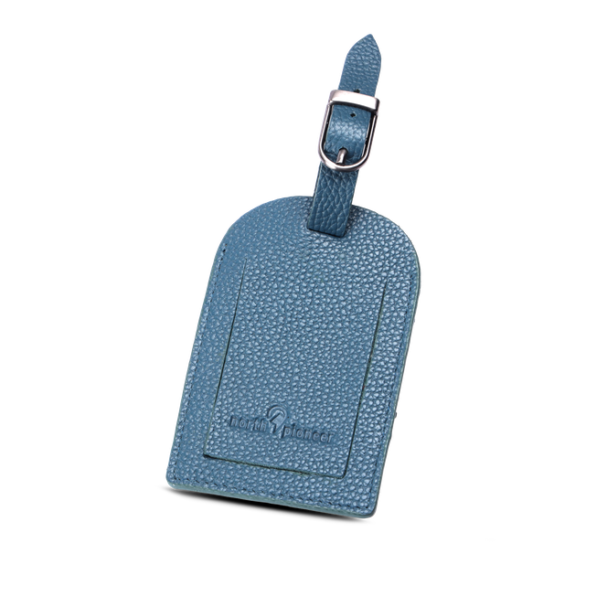 Premium bagasjelapp i skinn Petrol