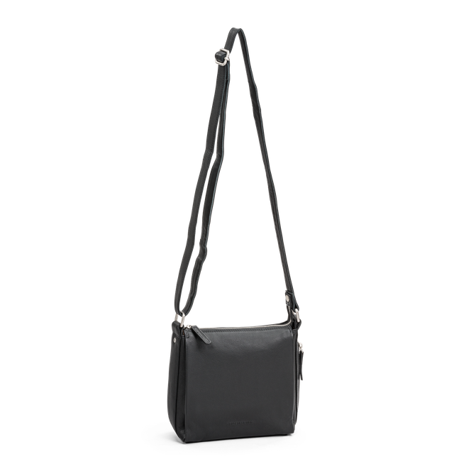 Crossbody skulderveske i skinn Svart