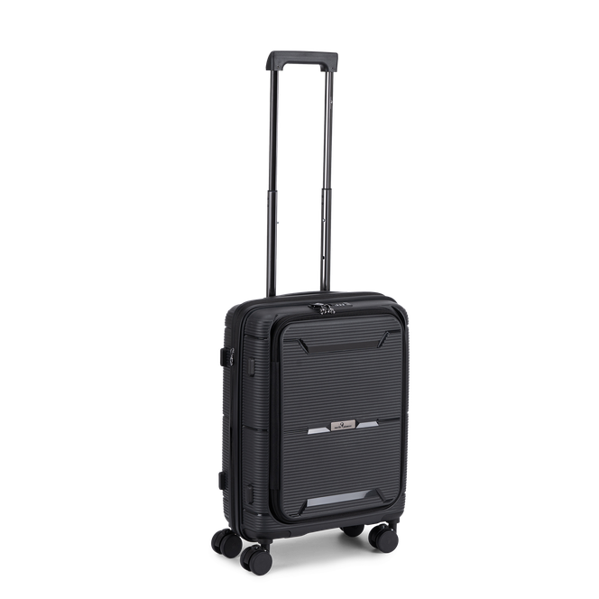 Hong Kong utvidbar kabinkoffert 55 cm, 38/44 L Svart