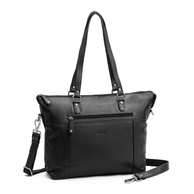 Tote bag i skinn til pc 13,3" Svart