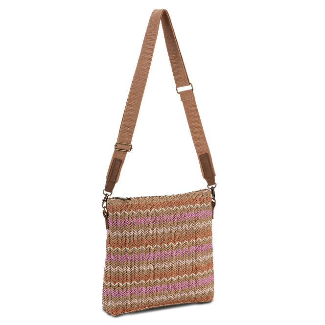 Crossbody-veske i strå Rosa