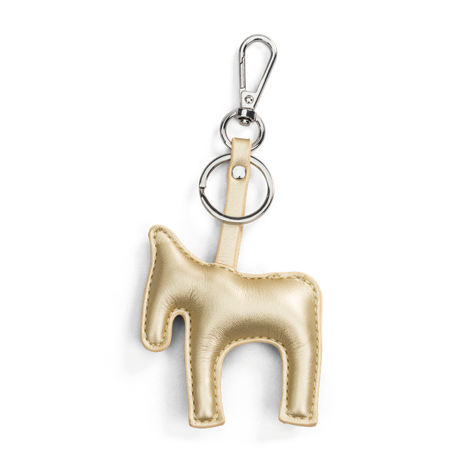 Bag charm/nøkkelring hestemotiv Gull