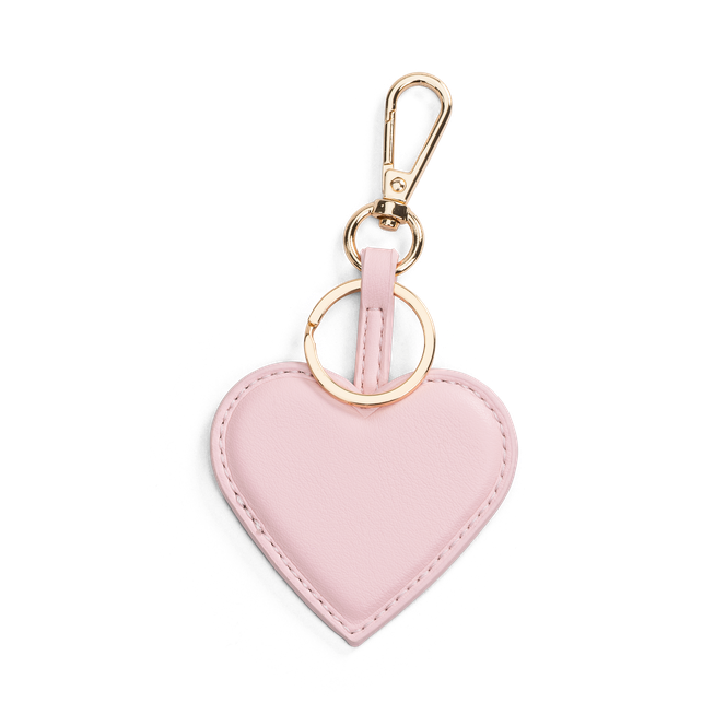 Bag charm/nøkkelring hjertemotiv Rosa