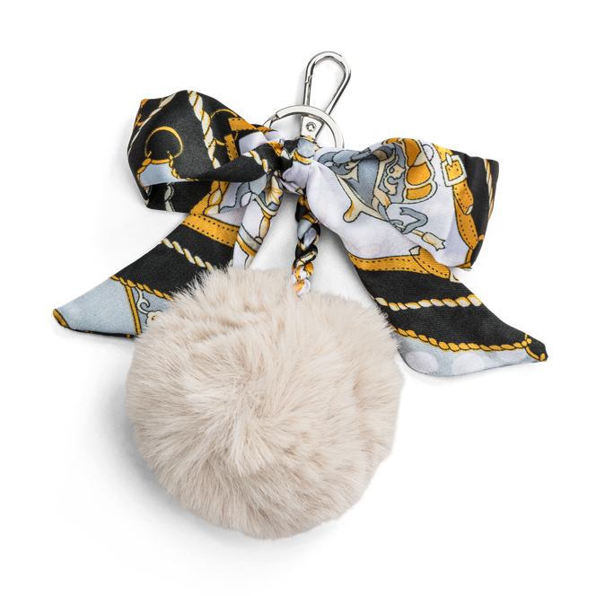 Bag charm/nøkkelring pelsball Beige