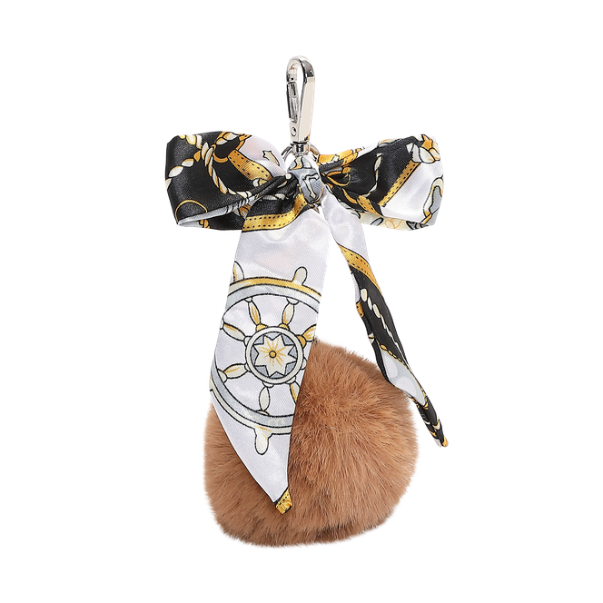 Bag charm/nøkkelring pelsball Kamel