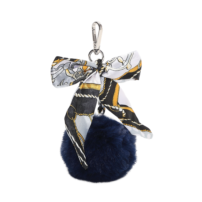Bag charm/nøkkelring pelsball Marine