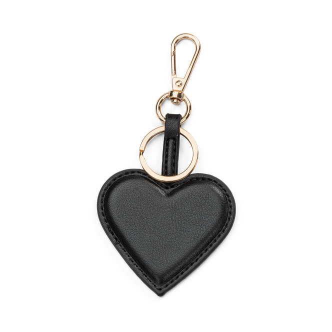 Bag charm/nøkkelring hjertemotiv Svart