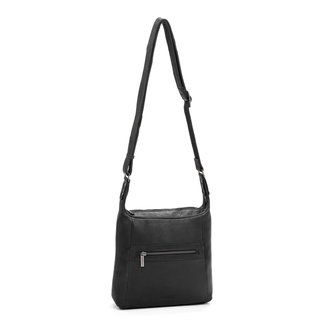 Crossbody-veske i skinn Svart