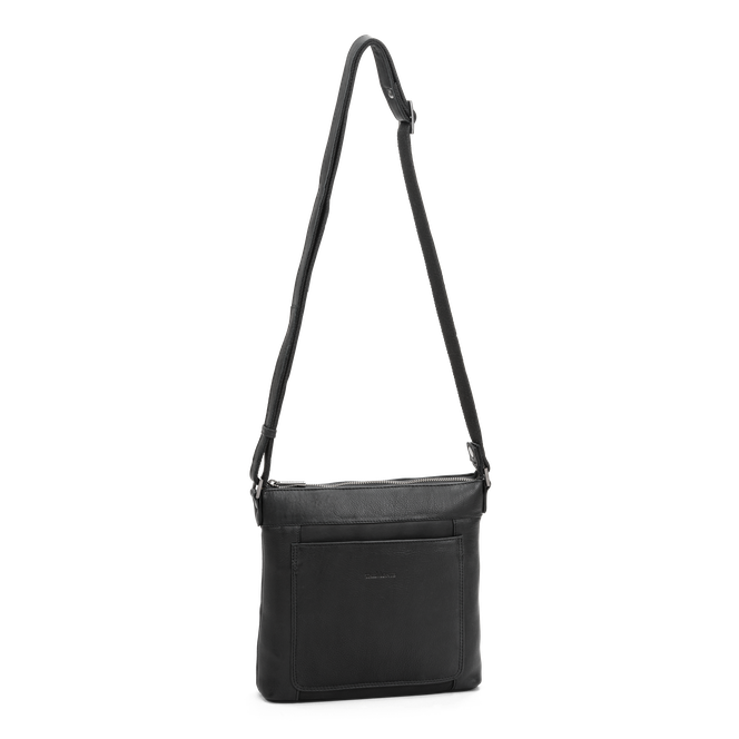 Crossbody skulderveske i skinn Svart