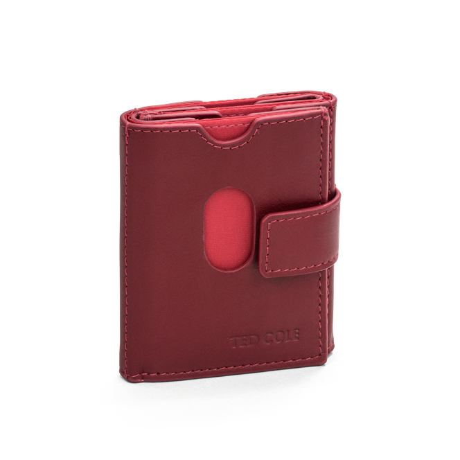 Kortholder i skinn Vintage Red